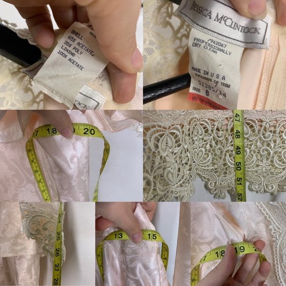 Vintage 90s Jessica McClintock Victorian Brocade Dress Medium - Picture 14 of 14